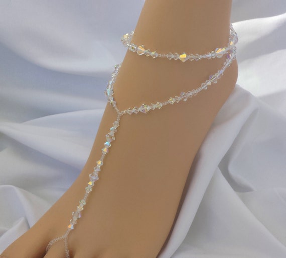 Barefoot Sandal  Anklet Set Foot Jewelry by JewelryByAngel