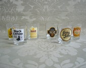 Burns Night - Toast the haggis with this 1960s set of six whisky shot glasses featuring famous scotch whisky labels