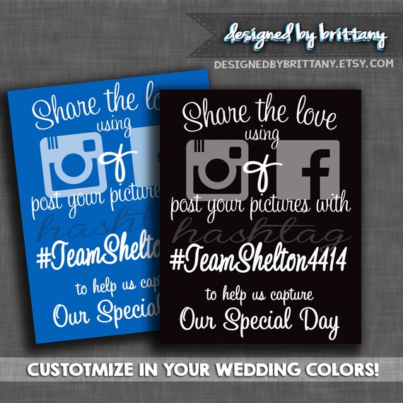 Items similar to Wedding Hashtag, Capture our Special day, Wedding with