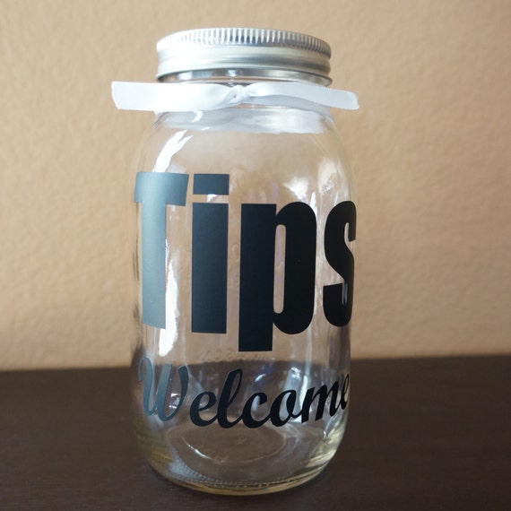 Tips Mason Jar Vinyl Decal