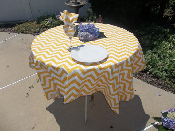 yellow chevron table cloth