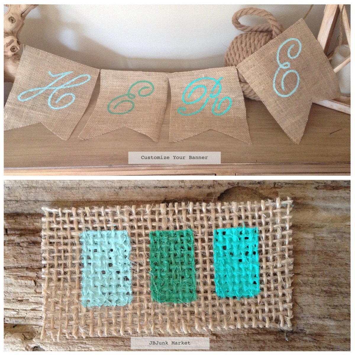 Burlap Banner Custom Banner Custom Burlap Banner by JBJunkMarket