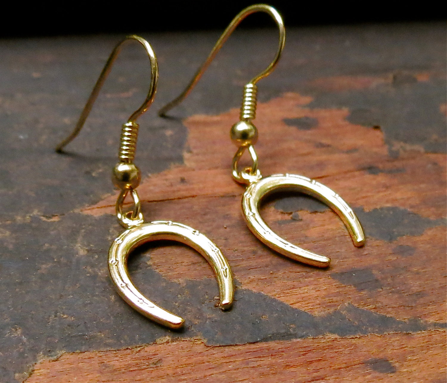 Clearance Sale Gold horseshoe earrings Lucky jewelry