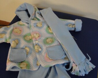 Three Piece multicolored baby snowsuit