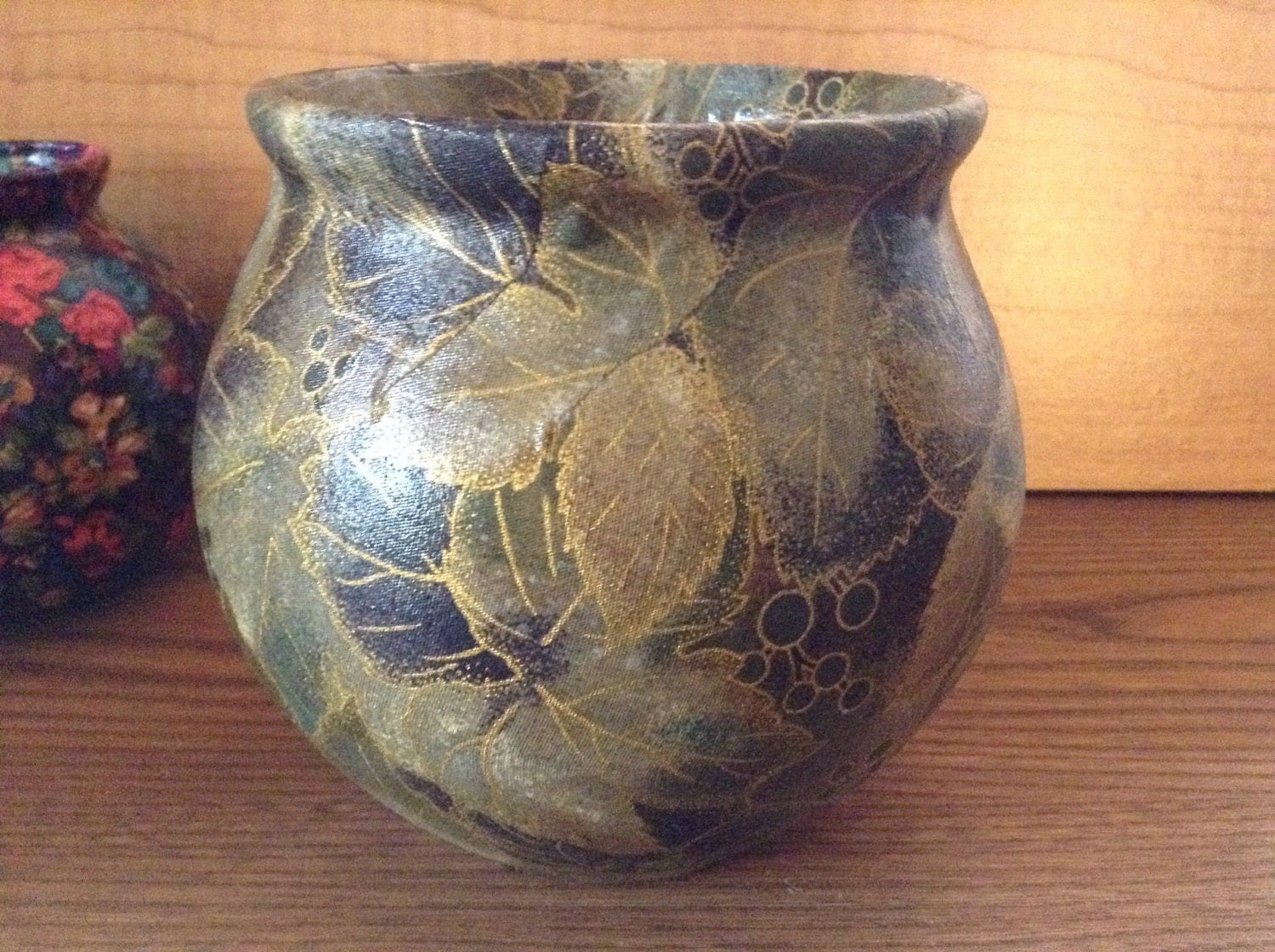 decoupage vase Fabric Ceramic Vase: Covered Decoupage Vase