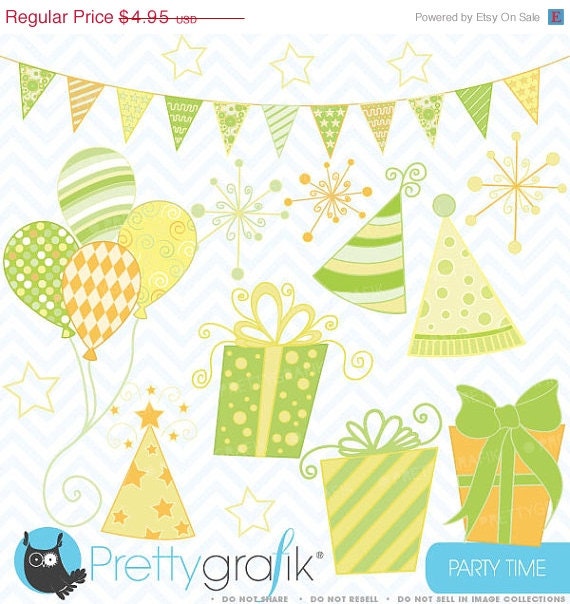 60% OFF SALE Party time clipart commercial use, vector graphics, digital clip art, digital images - CL412 Il_570xn