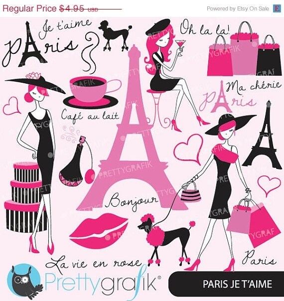 60% OFF SALE paris fashion clipart for scrapbooking, commercial use, vector graphics, digital clip art, images - CL556 Il_570xn