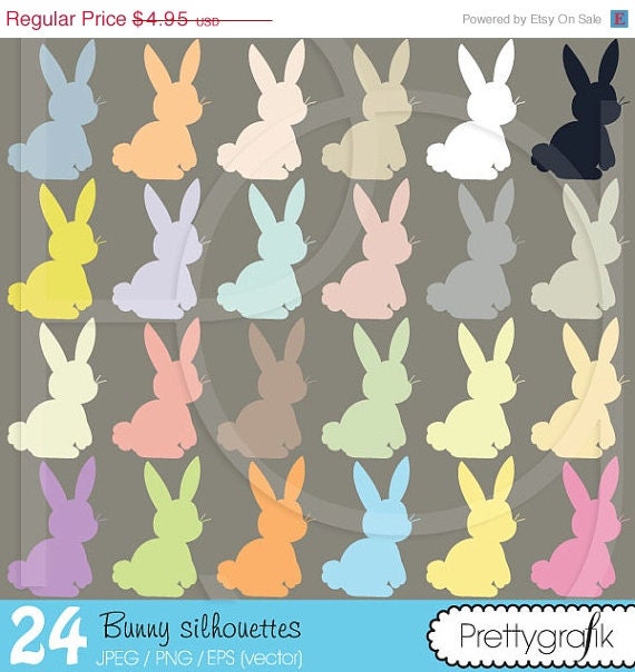 80% OFF SALE bunny rabbit clipart commercial use, vector graphics, digital clip art, digital images - CL508 Il_570xn