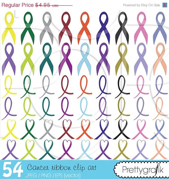 80% OFF SALE 54 cancer ribbon clipart commercial use, vector graphics, digital clip art, digital images - CL504 Il_570xn
