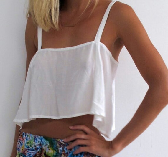 Loose Flowing Crop Top Beach Top Ivory