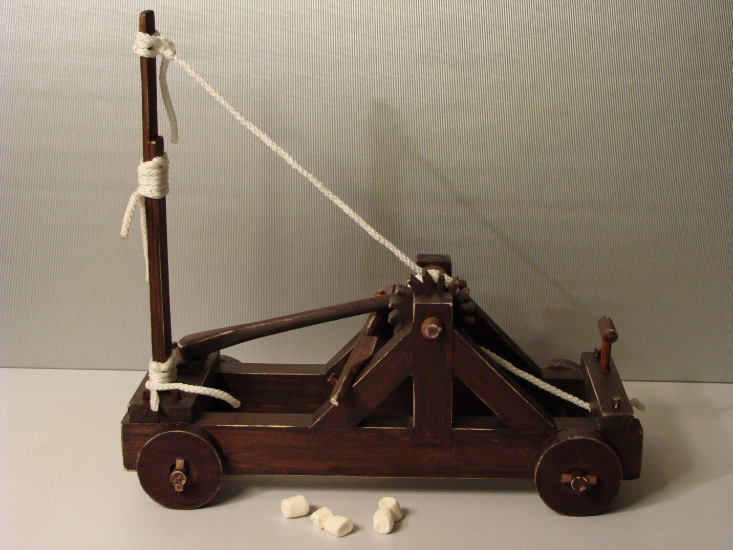 MINI MARSHMALLOWS CATAPULT Hand Made Wooden Toy by JUST4DECOR