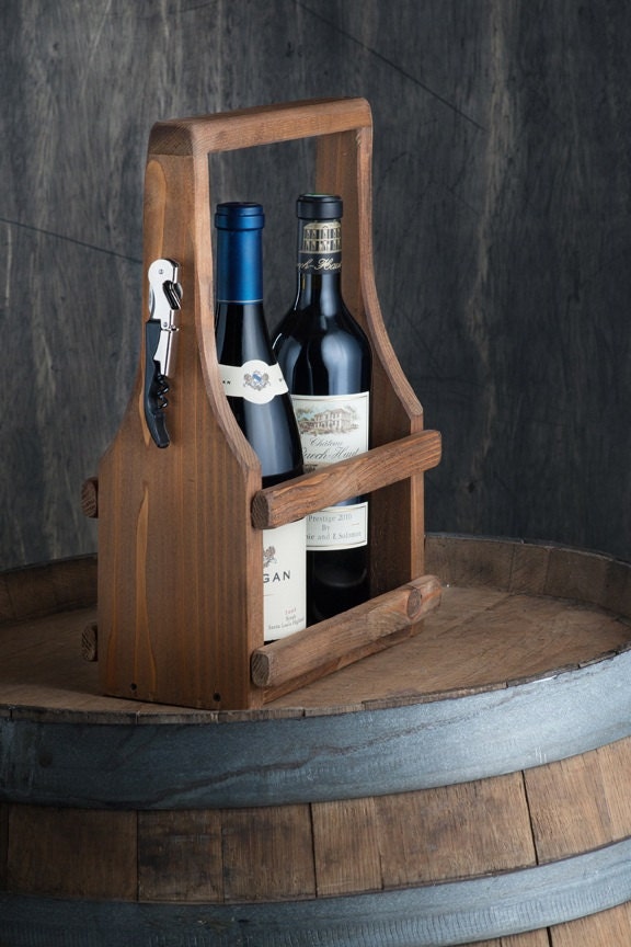 Handmade Wine Carrier Wine Tote Wooden by RockyMountainWood