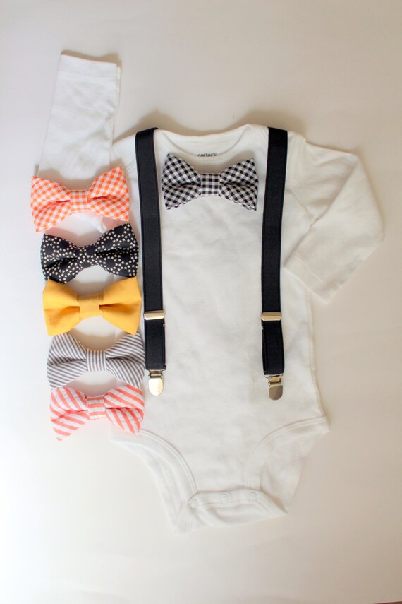 Bow tie suspender onesie set..baby boy by LittleBoySwag on Etsy