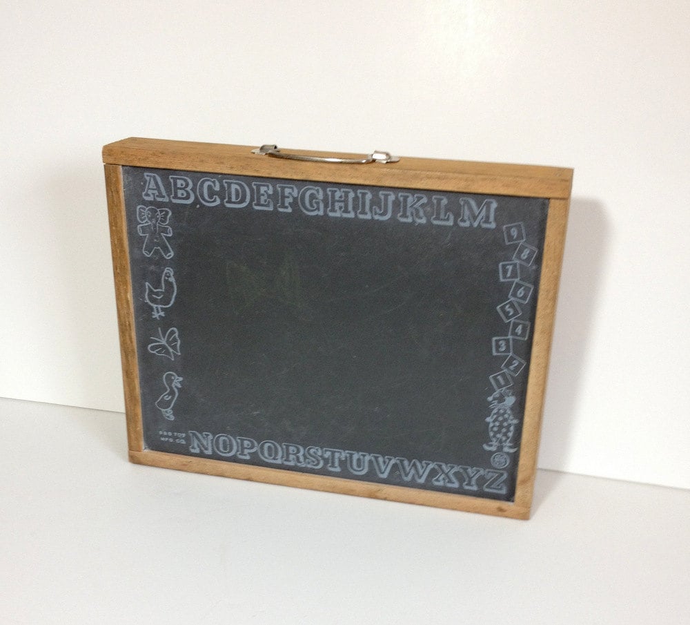 toy box with chalkboard