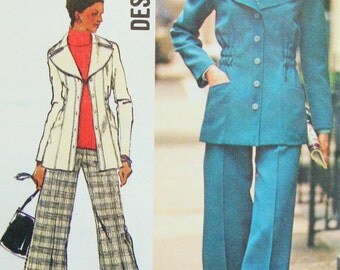 Uncut Retro 1970s Simplicity Sewing Pattern no 5868 Size 16 Bust 38" Vintage Jacket & Pants