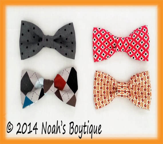 Grey With Black Dot Bow Tie - Grey Blue Teal Argyle - Red Grey Diamond Bow Tie - Orange Geometric Bow Tie by NoahsBoytiques