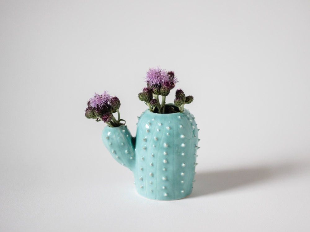 Modern small spiky vase / cactus shaped sucullent planter