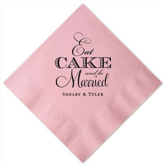 Personalized Eat Cake Cake Table Napkins Set of by GraciousBridal