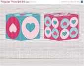ON SALE 50 % OFF 2 Printable Valentine Cube Gift Boxes Gift Packaging for Treat Small Gift or Favor Heart in Circle Instant Download Il_170x135