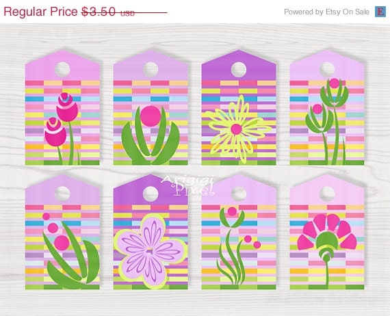 ON SALE 50 % OFF Purple Printable Gift Tags Spring Flowers Mother's Day Easter Printables instant download Il_570xn
