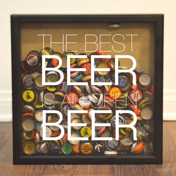 More Options Beer Cap Shadow Box Custom Bar Sign by FleetFoxCo