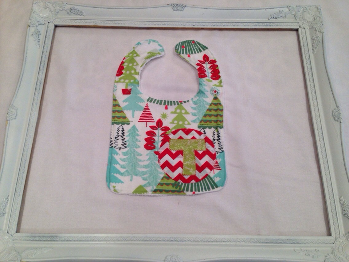 Christmas Tree Initial Bib