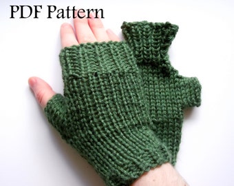 Knitting Pattern - Fingerless Wrist lets - Knit Gloves - Easy PDF ...