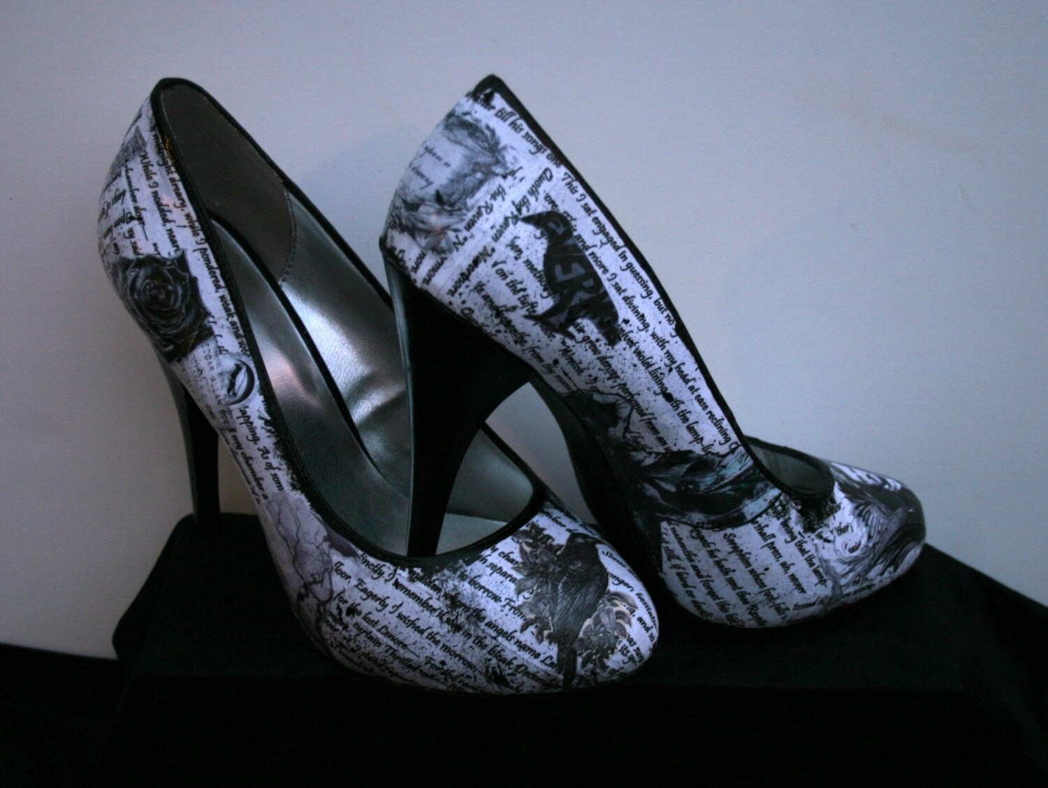Edgar Allan Poe Heels Poe Shoes Raven Heels Raven Shoes Gothic