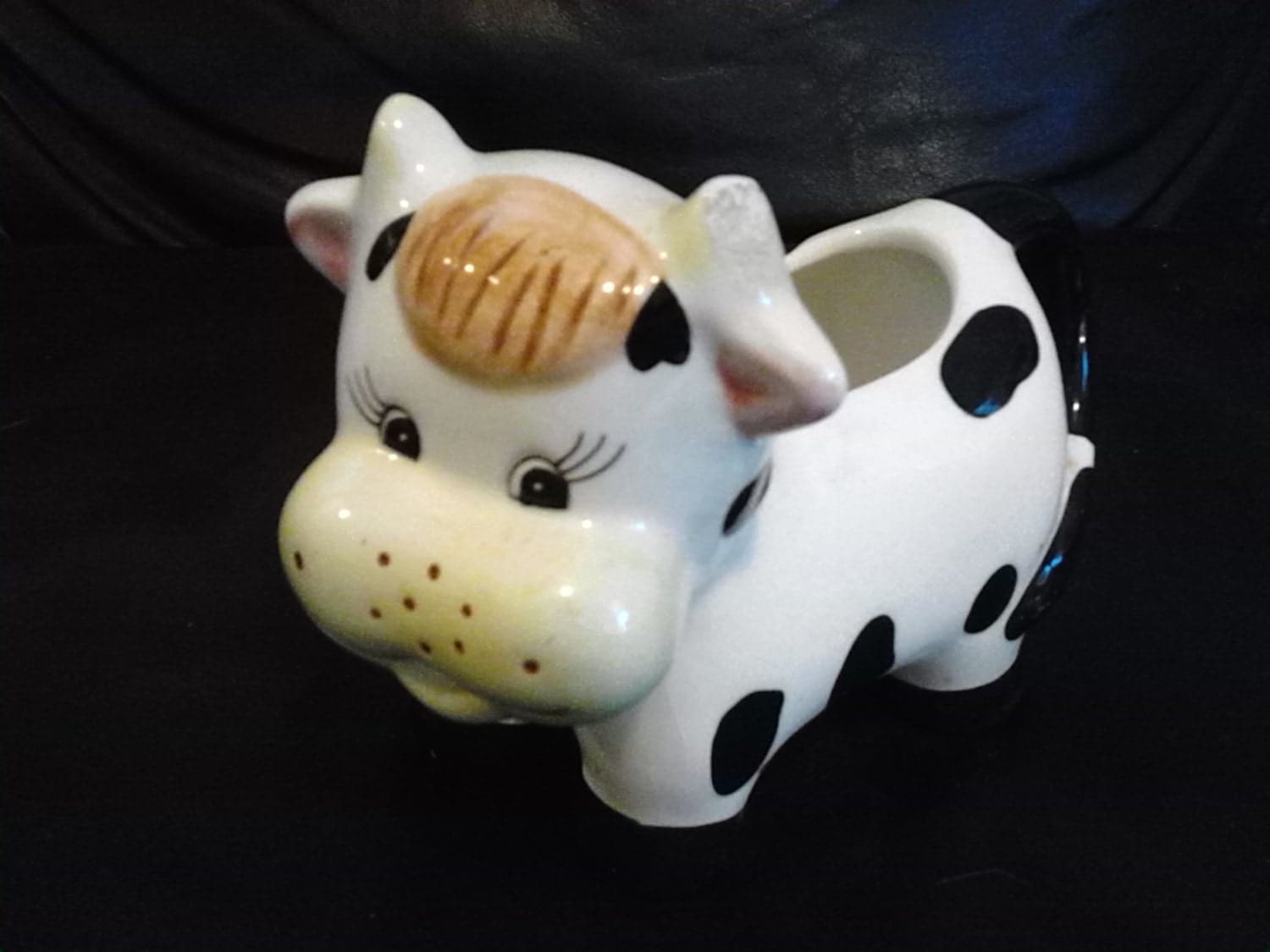 Vintage Ceramic Cow Creamer Houston Harvest Tail is Handle