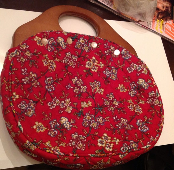 Interchangeable wooden handle purse cover vintage