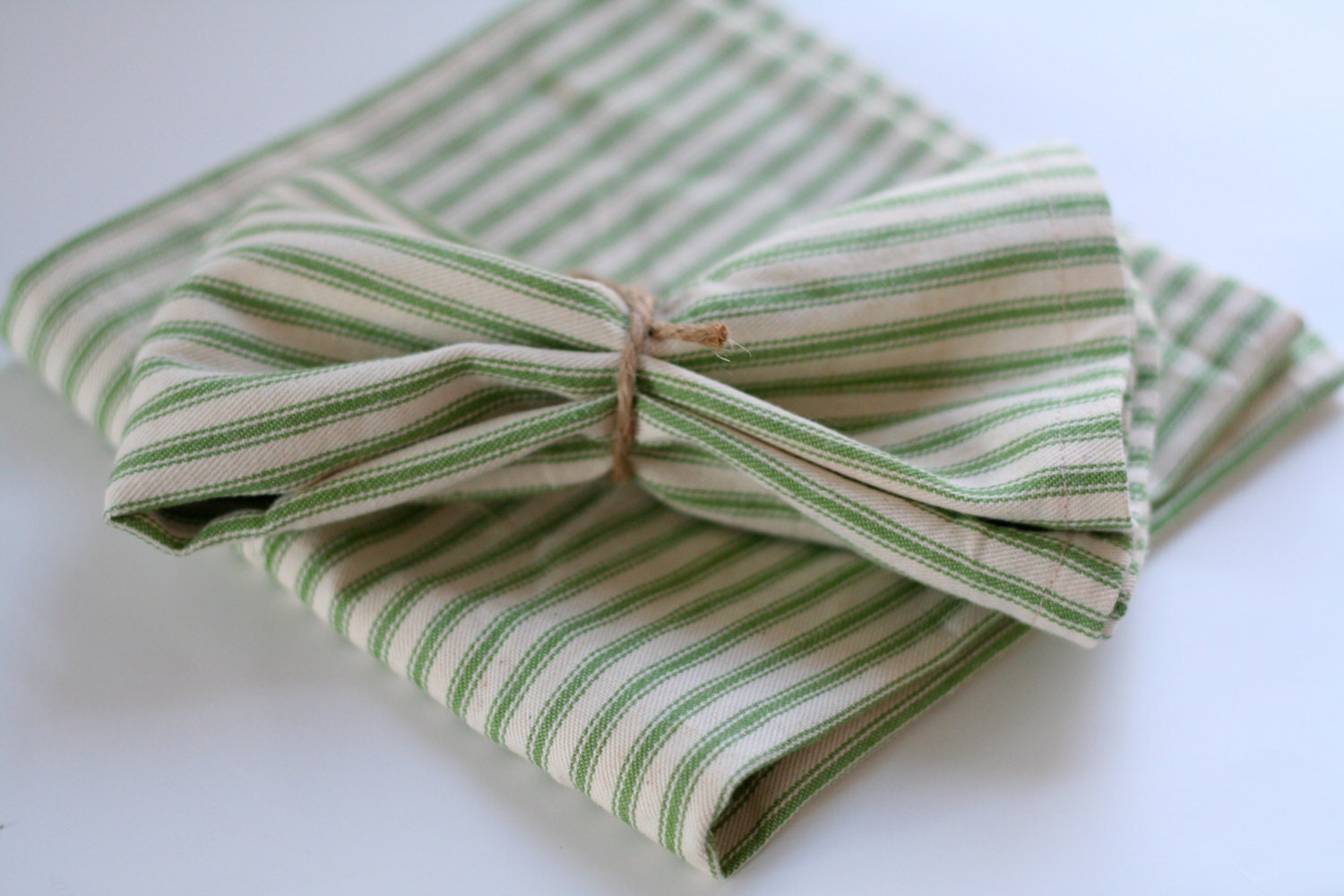 Green stripe cloth napkins striped dinner napkins summer