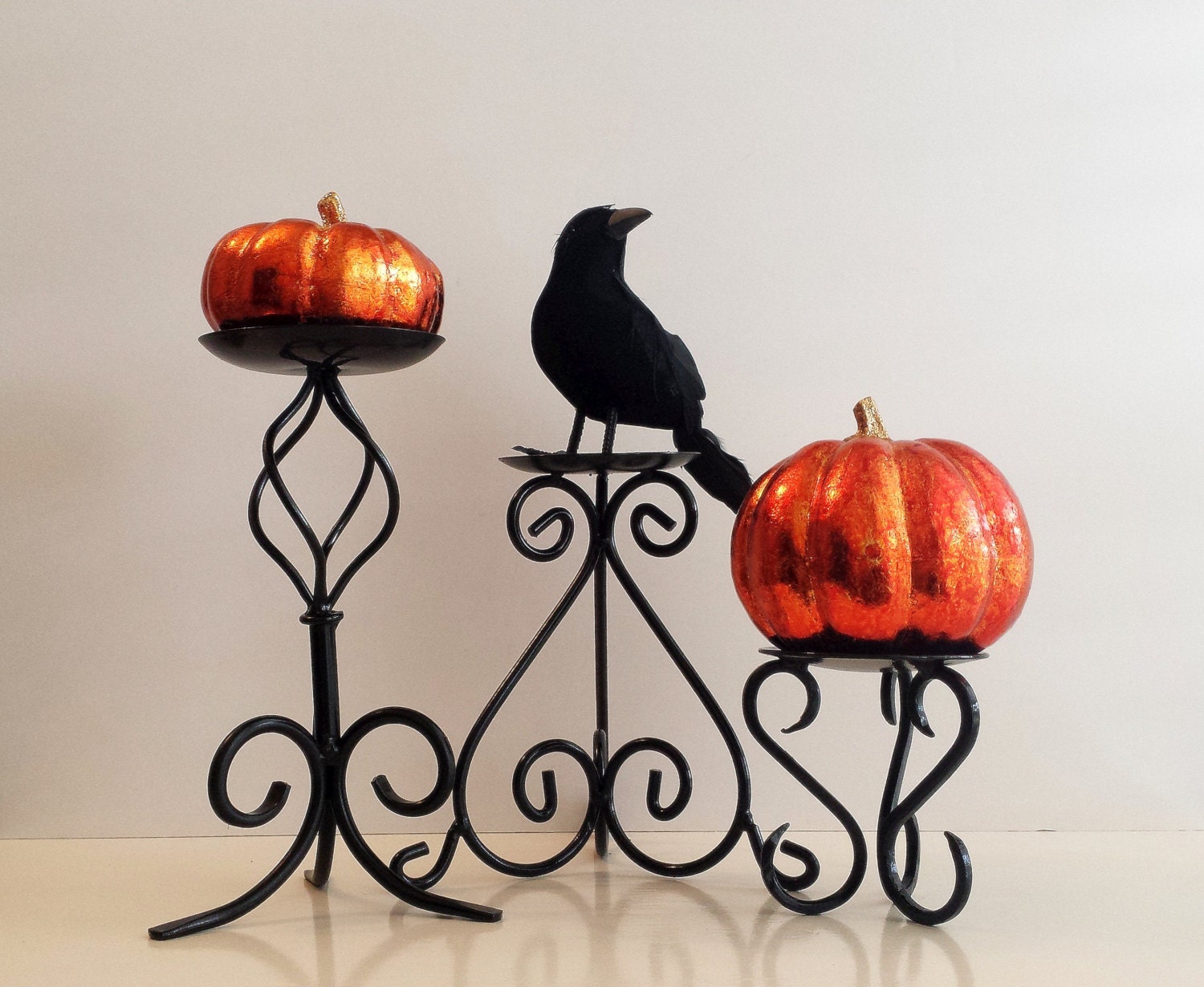 Black Candle Holders / Halloween Autumn Decor by CurrentClassic