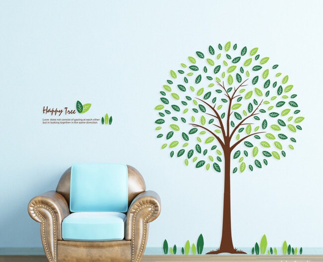 Removable Vinyl Wall Art Sticker Decal Happy by HeatedCaramel