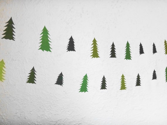 green pine tree paper garland christmas by greenbeltfarm green pine tree paper garland christmas by greenbeltfarm