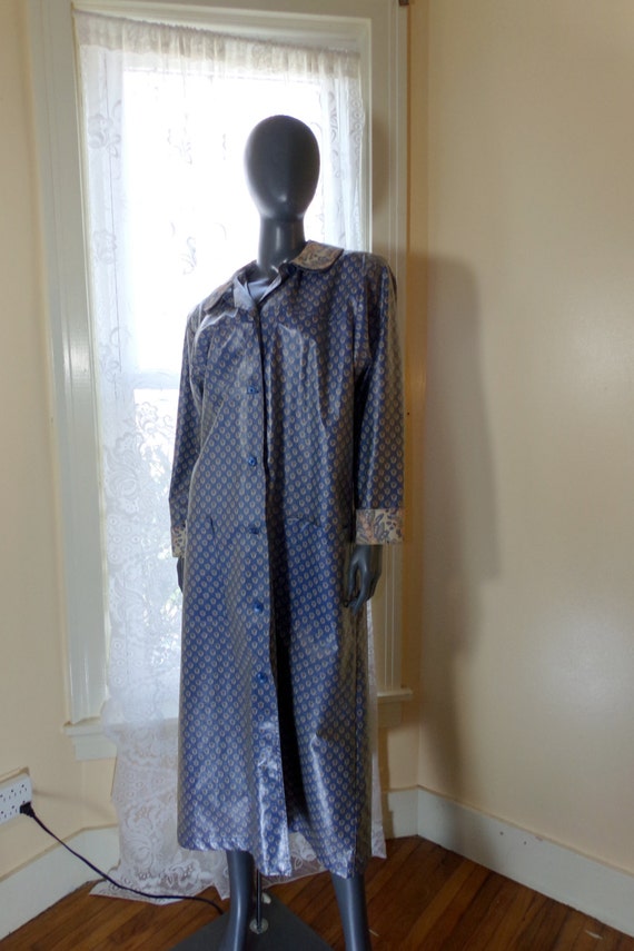 SALE PVC raincoat french calico plasticized vintage rain