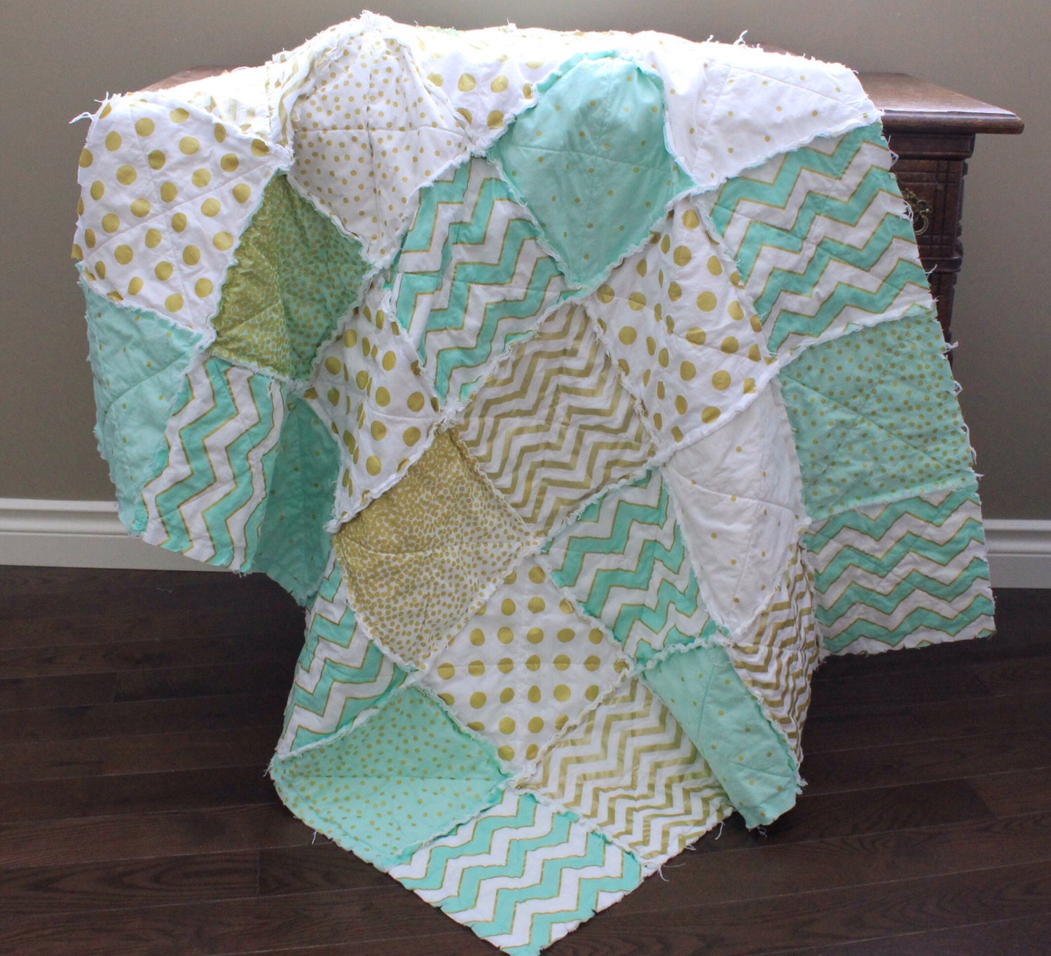 Baby Rag Quilt Michael Miller Glitz Ready To Ship By RozonsRags