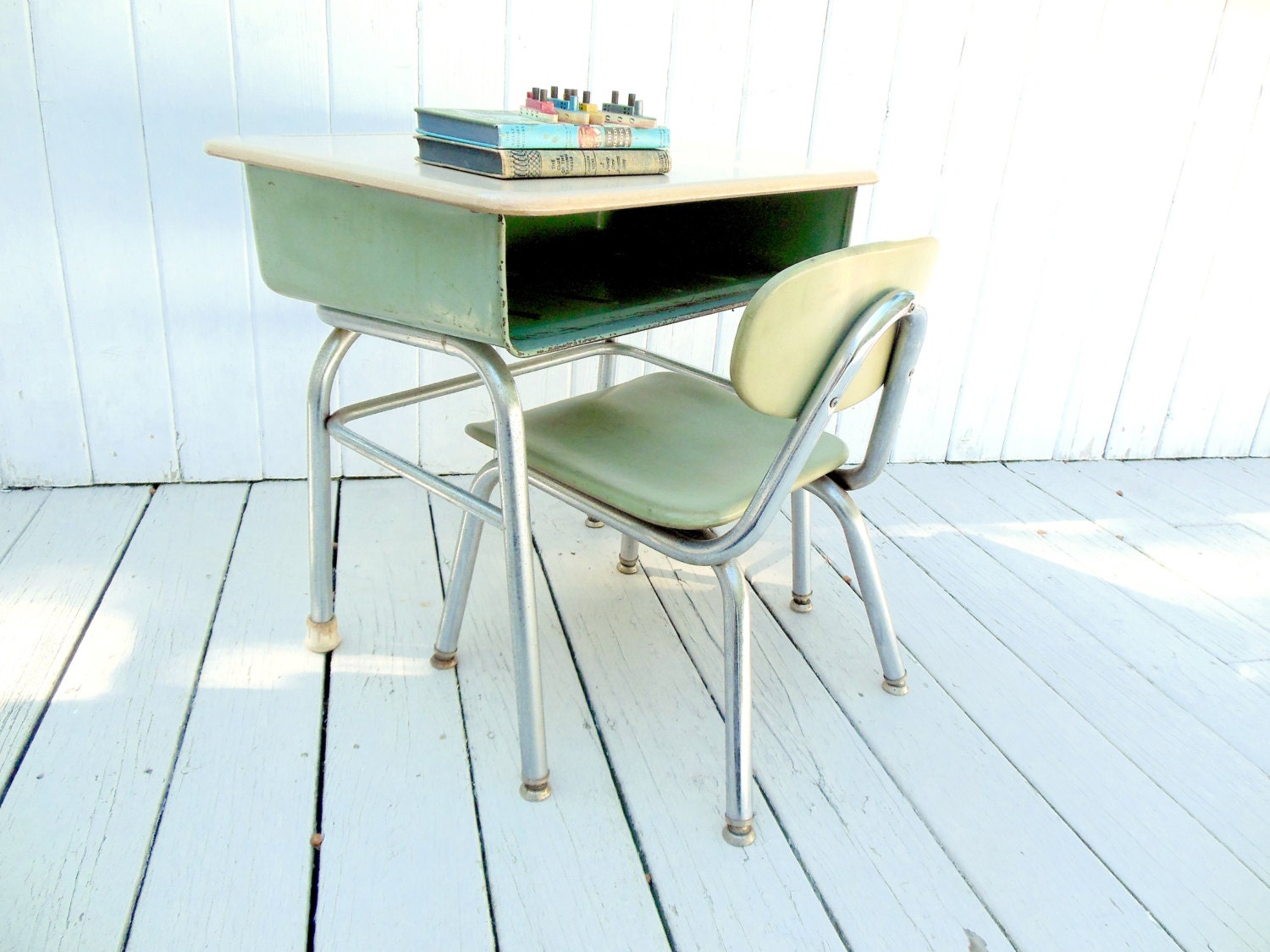 School Desk Mid Century Retro Metal Industrial