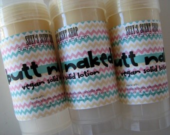 Butt Naked Solid Lotion Bar - Tropical Scent - Bath and Body - Solid Perfume - Foot balm - Natural Skin Care - Vegan - Solid lotion stick