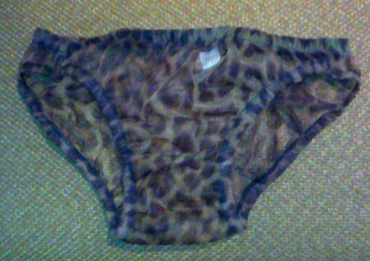 Brown Leopard Sheer design mens bikini brief underwear