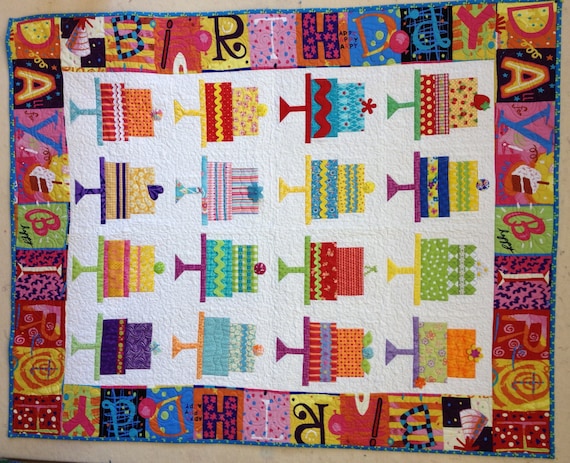 Items similar to Happy Birthday Cake Quilt Pattern ...