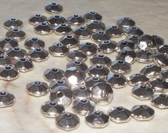 SPECIAL BUY 40 Tibetan Silver Faceted Rondell Spacers - 6x3MM
