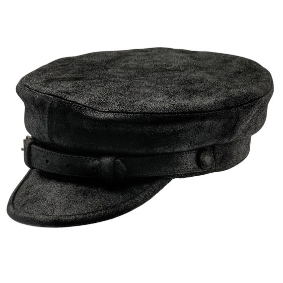 Items similar to Genuine distressed leather Fiddler / Breton cap. Cap ...