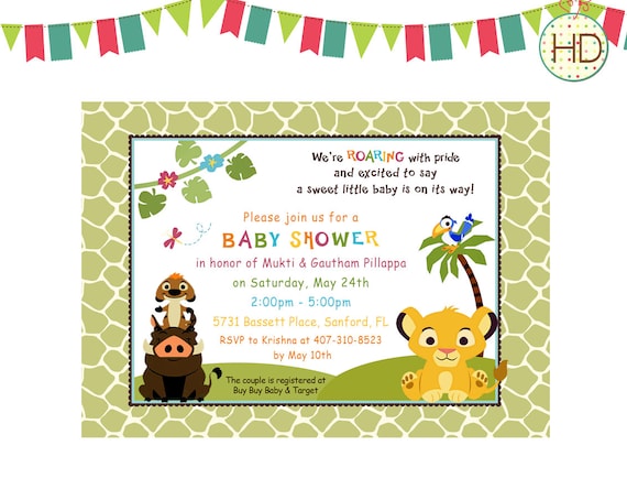 for list shower ideas baby gift HDInvitations Shower Baby Invitation Simba Shower Baby by