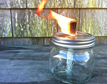 Mason Jar Tiki Torch Candle