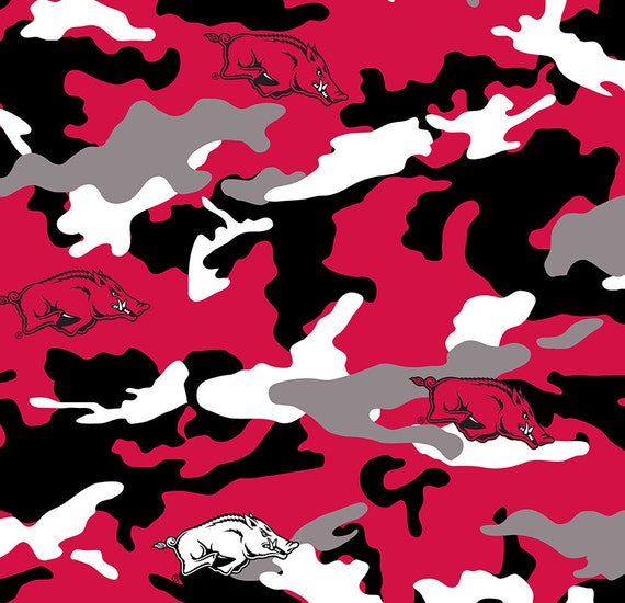 University of ARKANSAS RAZORBACKS Collegiate Cotton Fabric 1