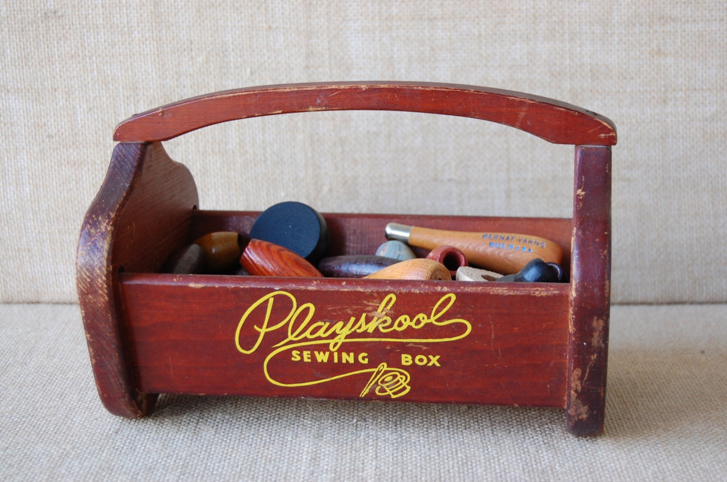 Vintage Playskool Sewing Box Knitting Box Crafting Box Art