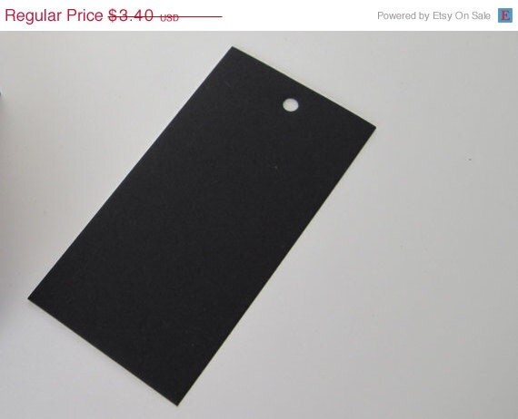 15% off - 25 Black Rectangle Cardstock Tags 1 3 /4 x 3 1/2 - t163 Il_570xn