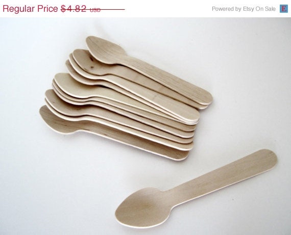 ON SALE - 50 Natural Wood Small Spoon - perfect for Ice Cream Il_570xn