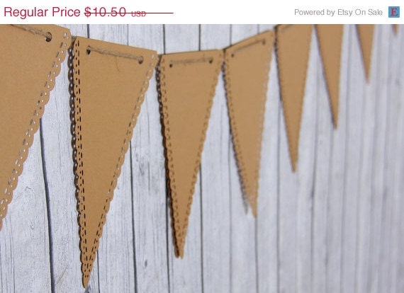 ON SALE - Kraft Brown Triangle Banner Pennant Garland Bunting Photo Prop Love Family Party reusable banner Il_570xn