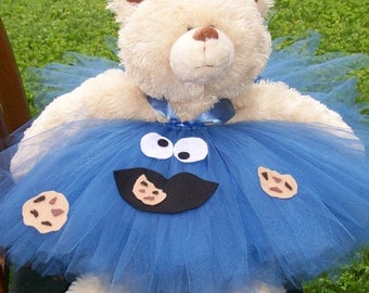 Girl Cookie Monster Costume, Baby cookie Monster dress, Infant cookie Monster Hallowen Costume, Size Infant/12 months